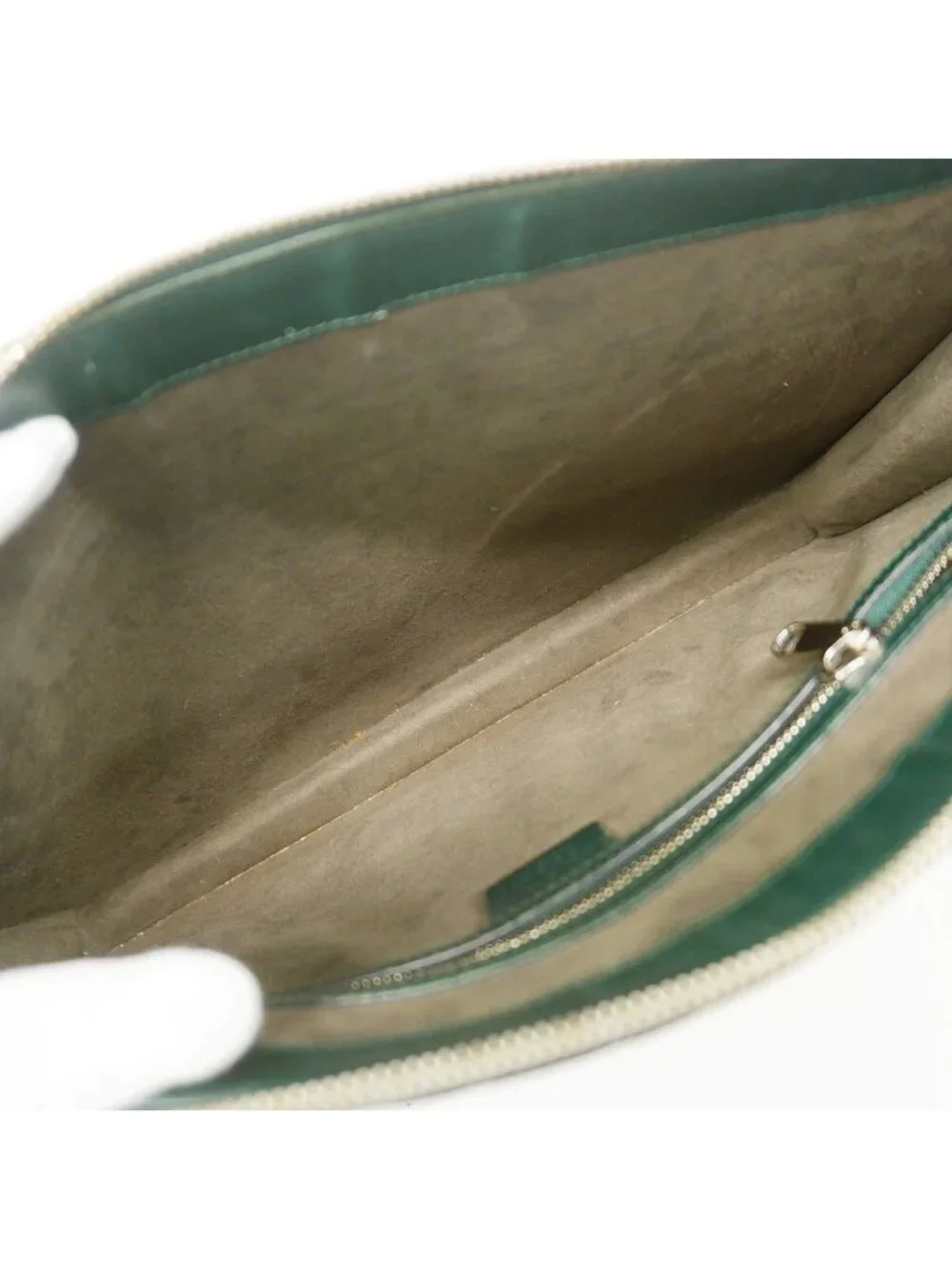 Gucci Shoulder Bag Guccissima Leather Green Silver